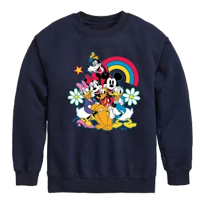 Группа персонажей Rainbow Flower Graphic Флисовая толстовка с длинным рукавом синего цвета