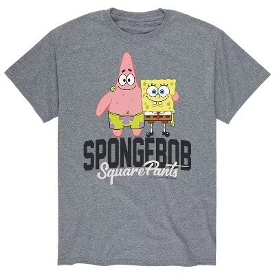 Мужская футболка SpongeBob «Спанч Боб и Патрик», серый меланж