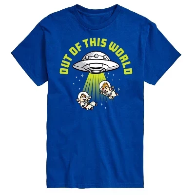 Мужская футболка с коротким рукавом и рисунком UFO Out Of This World, синяя