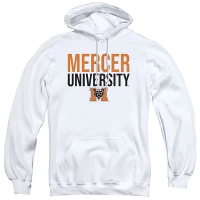 Унисекс худи Mercer University Stacked, серый меланж