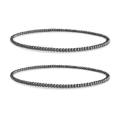 Наборы эластичных браслетов из бисера gunmetal