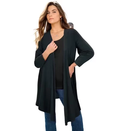 Женский кардиган Roaman's Ultra Drape, черный