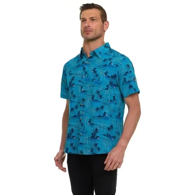 Мужская рубашка CANADA WEATHER GEAR с принтом, бирюзовая