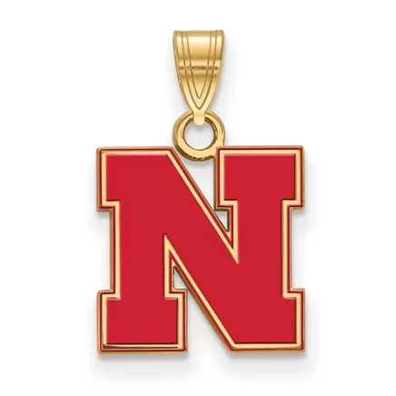 Подвеска Black Bow Jewelry Co. Nebraska Cornhuskers, позолоченное серебро
