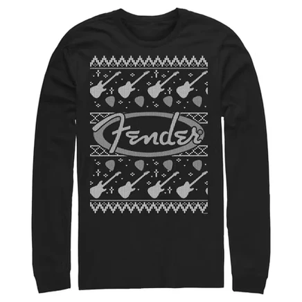 Мужской лонгслив Fender с логотипом, черный
