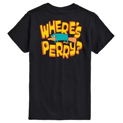 Мужская футболка Where's Perry с коротким рукавом и графическим рисунком, черная