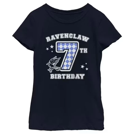 Футболка для девочки Harry Potter Ravenclaw к 7‑летию, темно-синяя