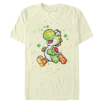 Мужская футболка Super Mario Watercolor Yoshi бежевого цвета