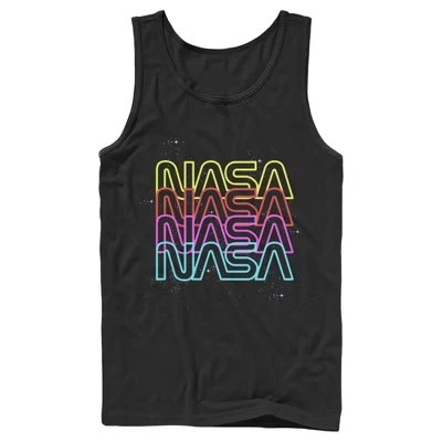 Мужская майка NASA Neon Rainbow, черная