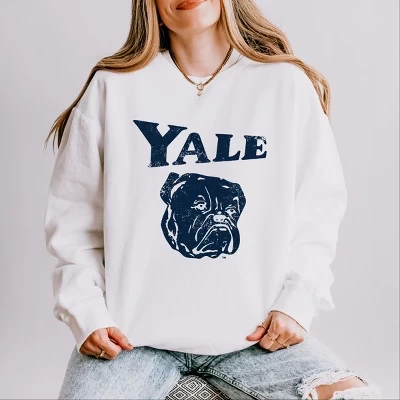Yale Bulldog Distressed - Женская легкая одежда, окрашенная в белый цвет