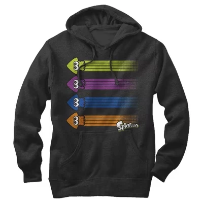 Мужская толстовка с капюшоном Splatoon Inkling Squid Rainbow Pull Over черный