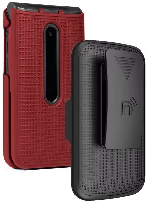 Чехол Nakedcellphone с кобурой для LG Classic Flip, красный