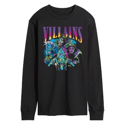 Мужская футболка Blacklight Villains с длинным рукавом и графическим рисунком, черная