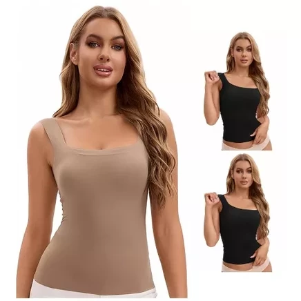 Женские майки INSPIRE CHIC 3 шт, 2 чёрных 1 кофейная