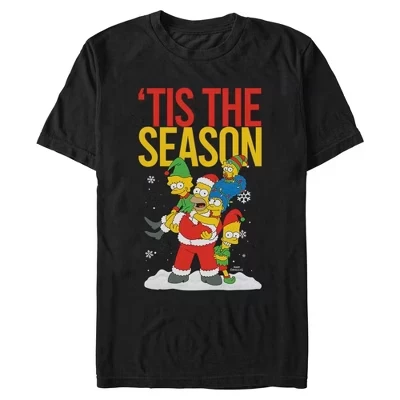 Мужская семейная футболка Tis The Season черного цвета