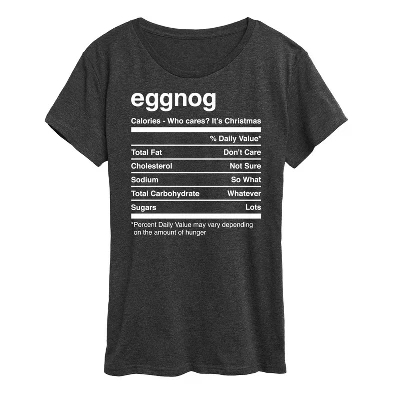 Женская рождественская футболка Eggnog Nutrition с коротким рукавом и графическим рисунком heather charcoal