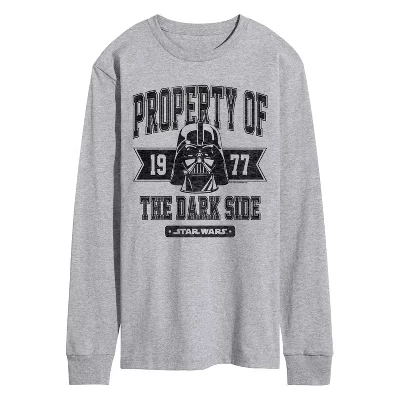 Мужская футболка с длинным рукавом Property Of The Dark Side с графическим рисунком athletic heather