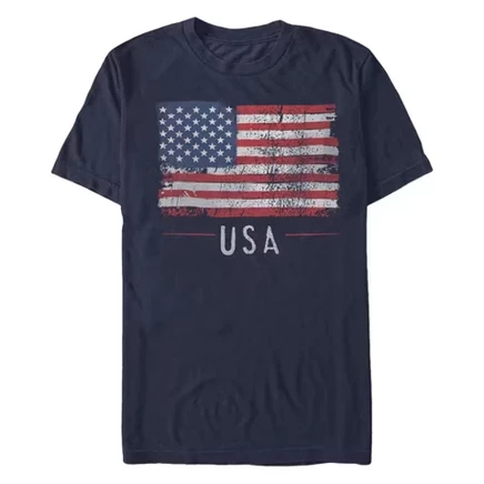 Мужская футболка Lost Gods 4th of July USA Flag Freedom с принтом, меланжевый темно-синий