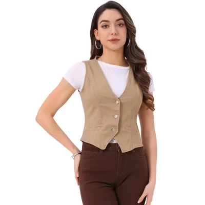 Женский джинсовый жилет INSPIRE CHIC, хаки