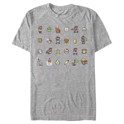 Мужская футболка athletic heather с элементами и персонажами из серии Super Mario