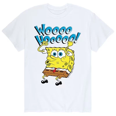 Мужская футболка SpongeBob Woooo Hoooo!, белая