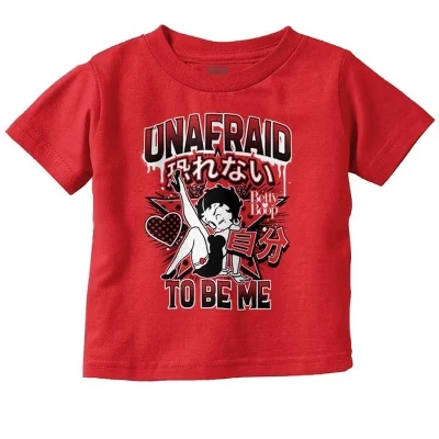 Футболка с иероглифами Betty Boop Unafraid To Be Me для маленьких девочек лицензионного черного цвета