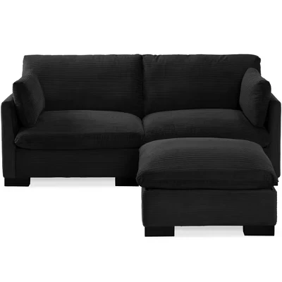 Диван Best Choice Products 82″ модульный с пуфом, черный