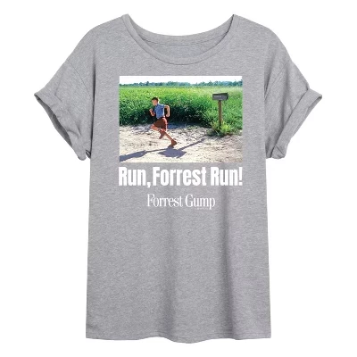 Женская футболка с объемным рисунком Run Forrest Run Оверсайз