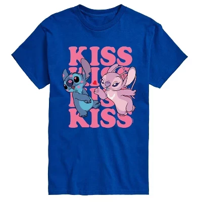 Мужская футболка Kiss с коротким рукавом и рисунком, синяя