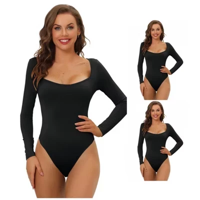 Женское боди INSPIRE CHIC с длинным рукавом, 3 шт., черное