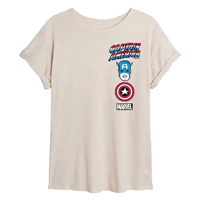 Женская футболка с логотипом Captain America Stack Oversize Graphic T-Shirt birch