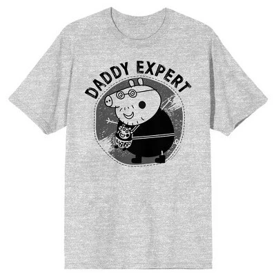 Мужская спортивная серая футболка с коротким рукавом Expert Daddy Pig от Daddy Pig
