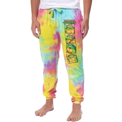 Мужские пижамные штаны Tie-Dye Sleep Jogger от Teenage Mutant Ninja Turtles TMNT для взрослых, разноцветные