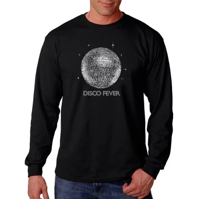 Мужская футболка с длинным рукавом Word Art - Disco Ball black