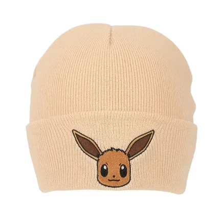 Мужская вязаная шапка Pokemon в рубчик с вышивкой Eevee