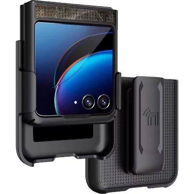 Комбинация для Motorola RAZR+ 2023 (RAZR PLUS) - Тонкий камуфляжный чехол и кобура с зажимом для ремня