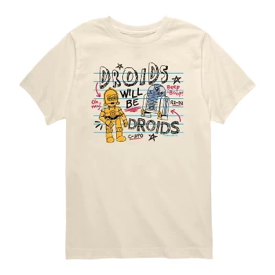 Футболка для мальчиков Star Wars Droids, кремовая