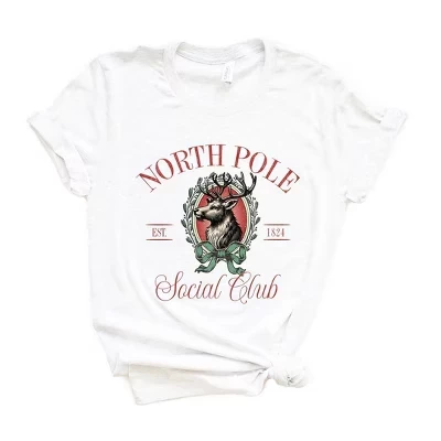 Женская футболка North Pole Social Club с коротким рукавом и рисунком белого цвета