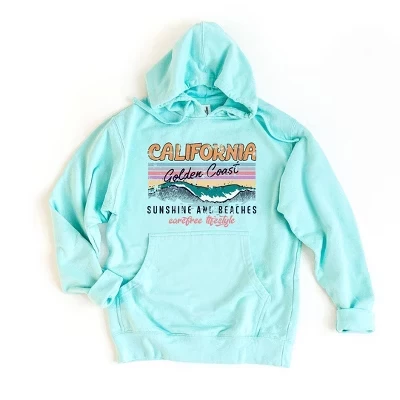 Женская толстовка с капюшоном California Golden Coast mint с рисунком