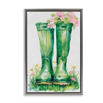 Картина на холсте Stupell Industries Spring Blooms, серая