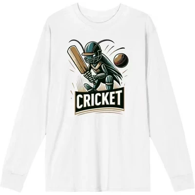 Мужской лонгслив Bioworld Cricket Batsman, белый