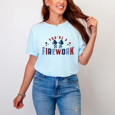 You're A Firework Stars - Женская одежда, окрашенная в графический цвет футболка chambray