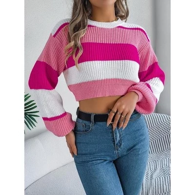 Женский свитер Yesfashion укороченный, розовый