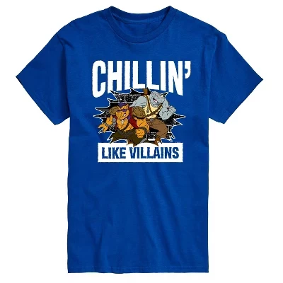 Мужская футболка с коротким рукавом Chillin Like Villains с графическим рисунком синего цвета