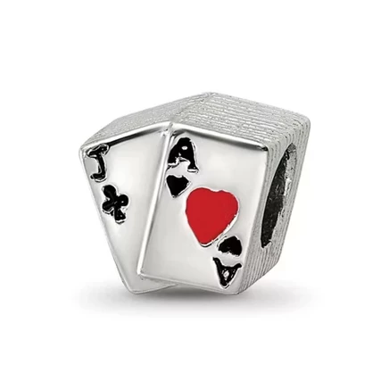 Подвеска-шарм Black Bow Jewelry из серебра 925 с эмалью, блэкджек