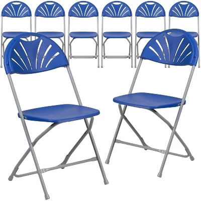 Набор из 8 складных стульев Flash Furniture Hercules, синие