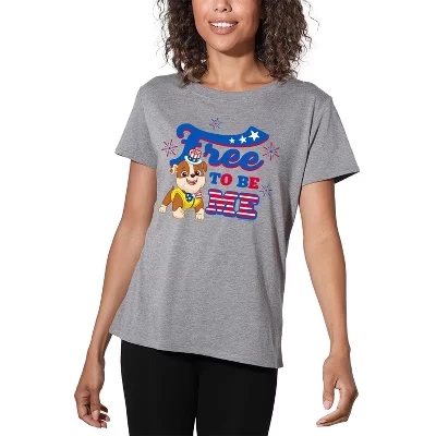 Женская свободная футболка Athletic Heather от Paw Patrol Rubble Free To Be Me от 4 июля