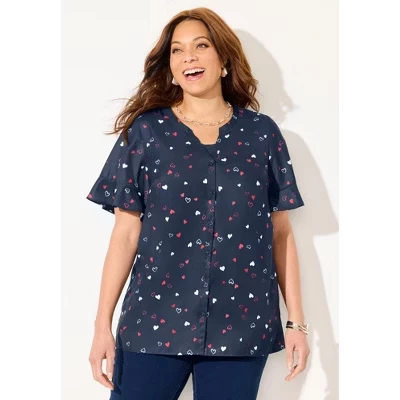Миниатюрная блузка Isabella Romance синего цвета