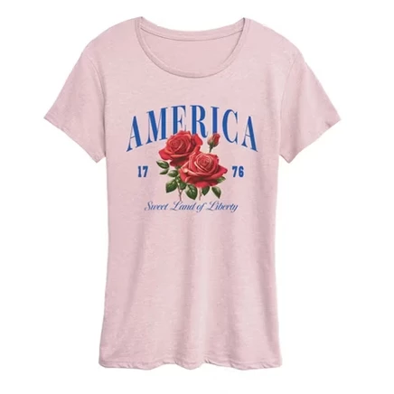 Женская футболка Instant Message American Roses, розовая