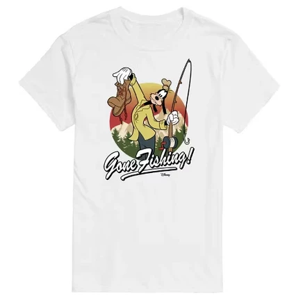Мужская футболка с коротким рукавом Goofy Gone Fishing, белая